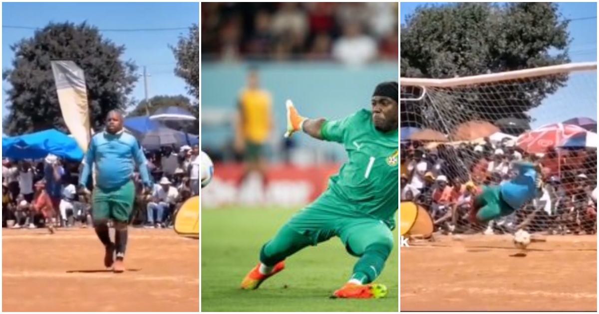 World Cup 2022: Plus Sized Ghanaian Man Does Ati-Zigi-Like Save; Wows Many Peeps