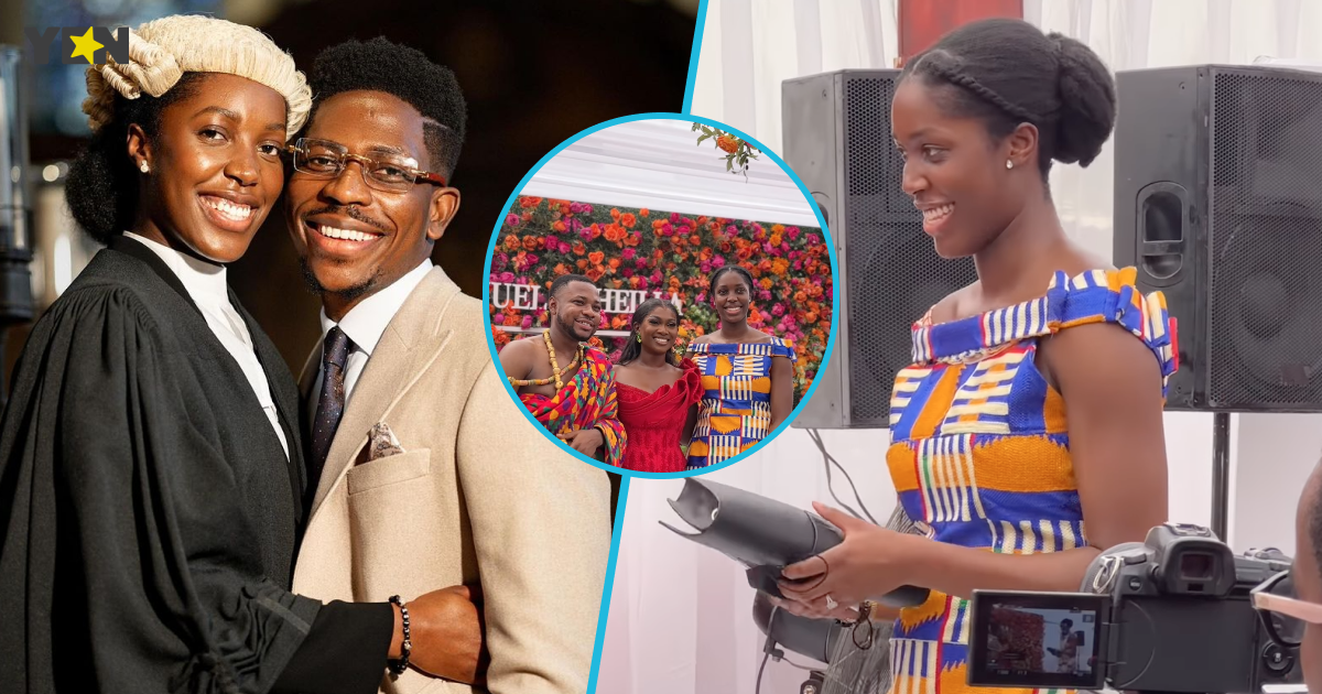 Moses Bliss's Ghanaian fiancée: Marie Wiseborn slays in stylish kente and no makeup to a wedding
