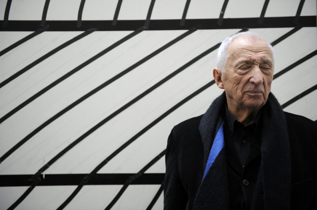 French artist Pierre Soulages, in front of one of his pieces in 2010, was one of the country's most successful artists during his lifetime