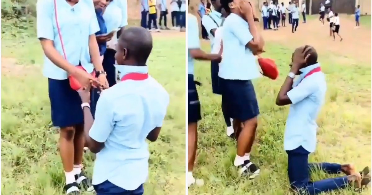 Students proposes to girlfriend after WASSCE; she said yes in new video