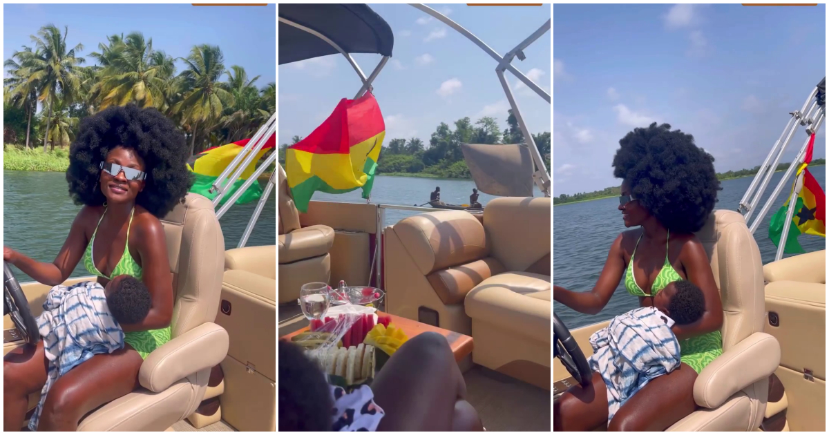 Hamamat goes on a luxury boat cruise with her baby