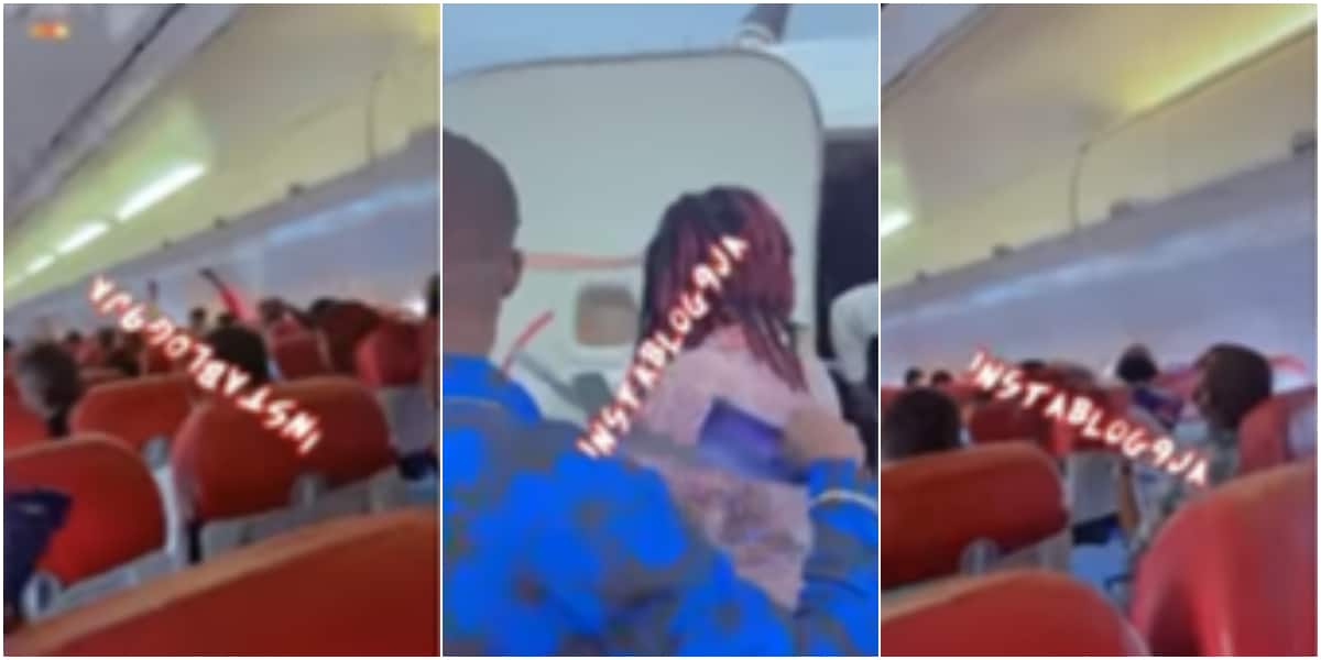 Passengers of an aircraft fanned themselves with papers