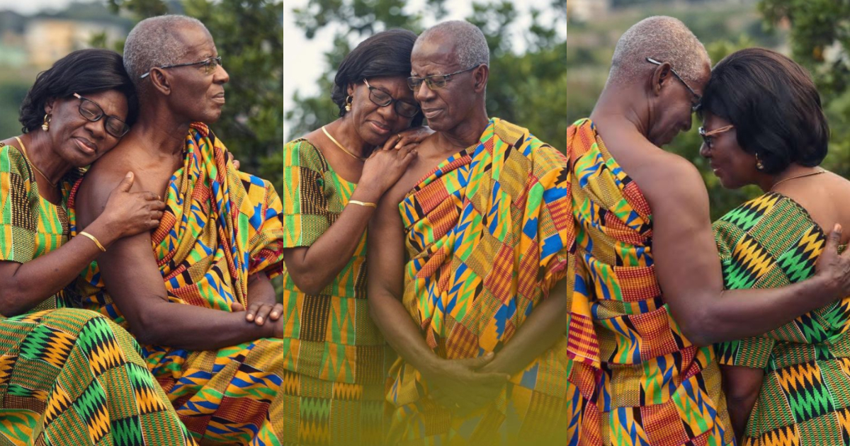 Ghanaian Couple Marks 50th Marriage Anniversary in 'Perfect' Kente; Stunning Photos Emerge