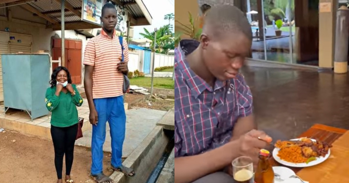 Charles Sogli: Boy Being Touted as Ghana's Tallest Man Receives Royalty Treatment in Plush Hotel