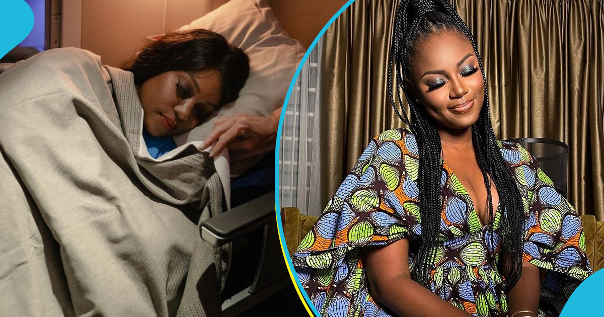 Yvonne Nelson's fans react to photo of her sleeping on a plane