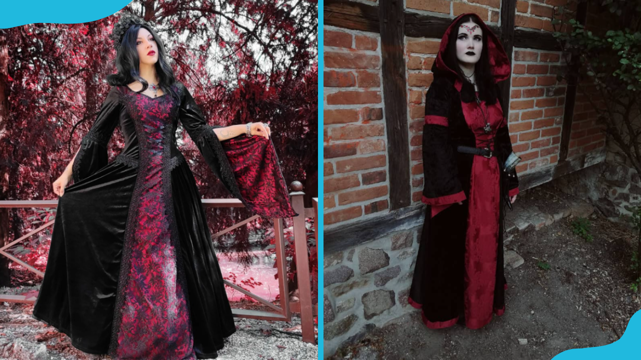 Two women in Mediaeval gothic attire