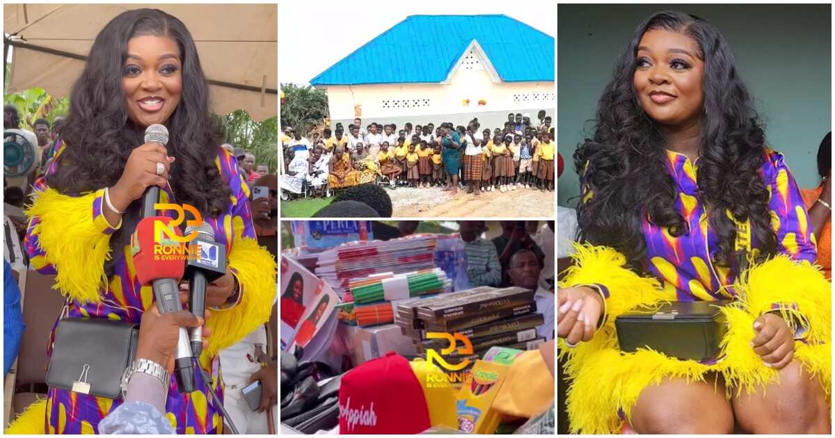 Jackie Appiah Celebrates 39th Birthday In Her Hometown Of Ejisu Abankro, Donates Public WC, Gifts (Videos) thumbnail
