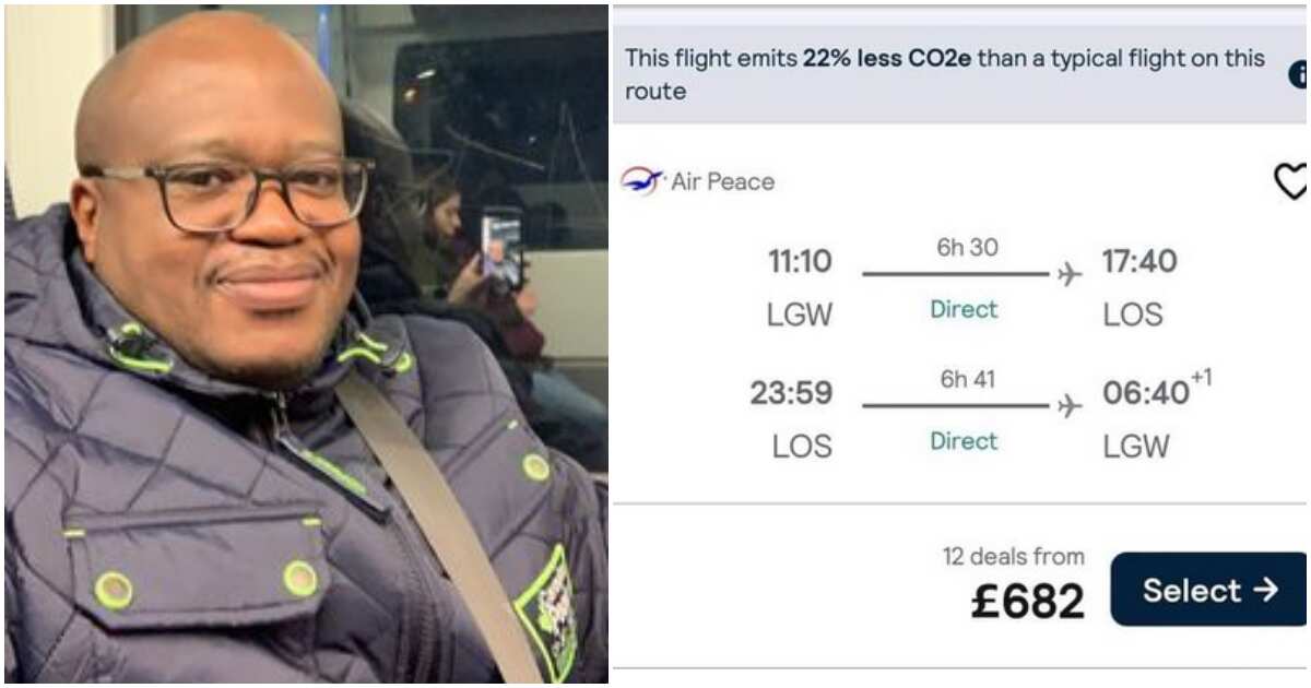 Man abroad reacts to Air Peace flight ticket for London to Lagos: "Na to come Naija every weekend o"