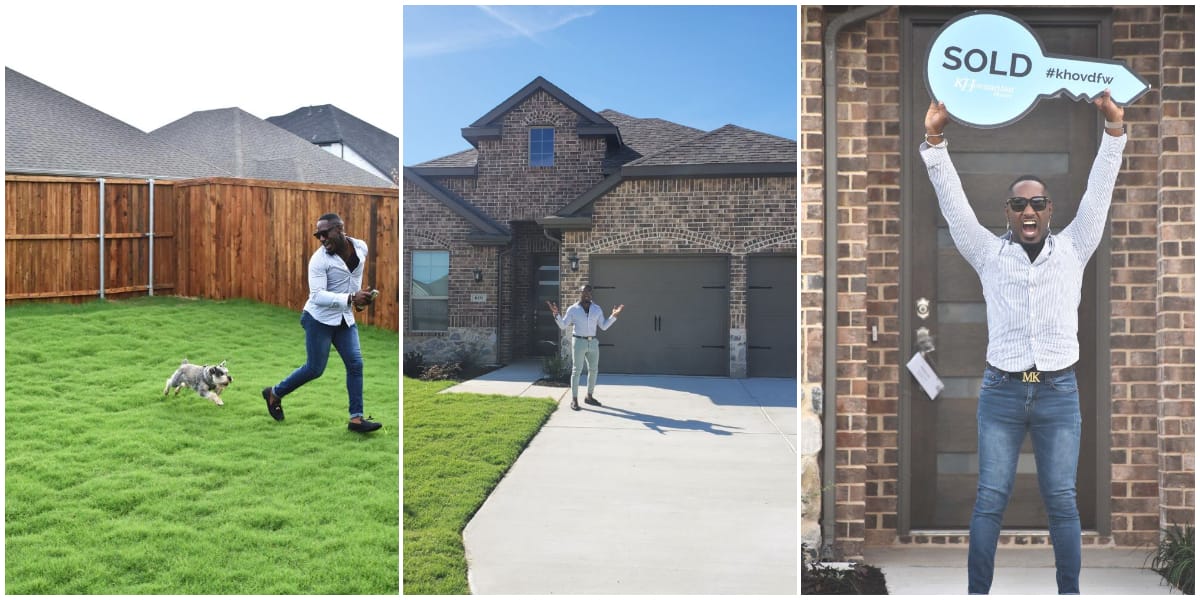 Young man shares beautiful photos as he celebrates buying a house and job promotion
