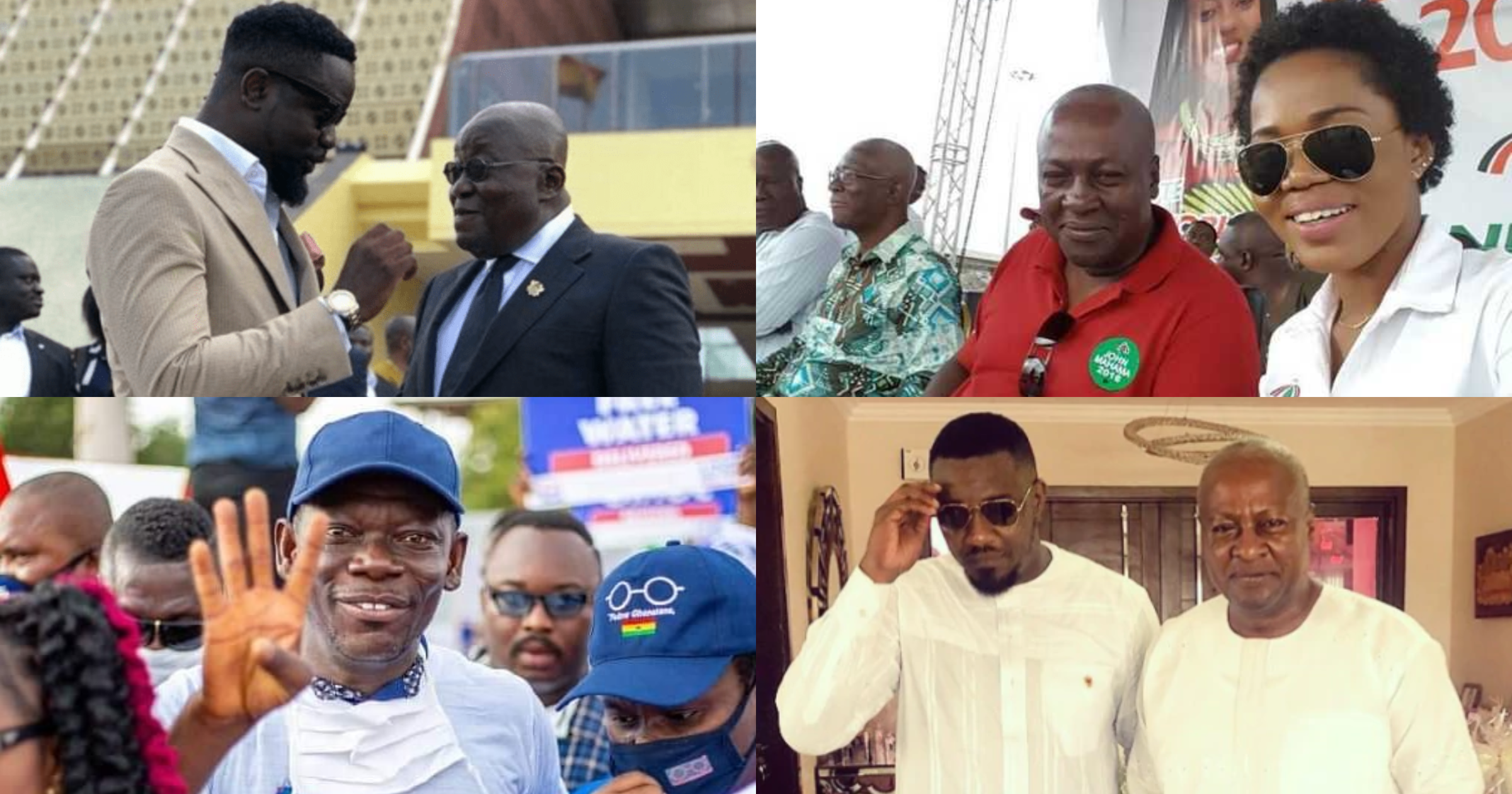 Akufo-Addo vs Mahama: Who has more celebrities between NPP and NDC ahead of 2020 elections?