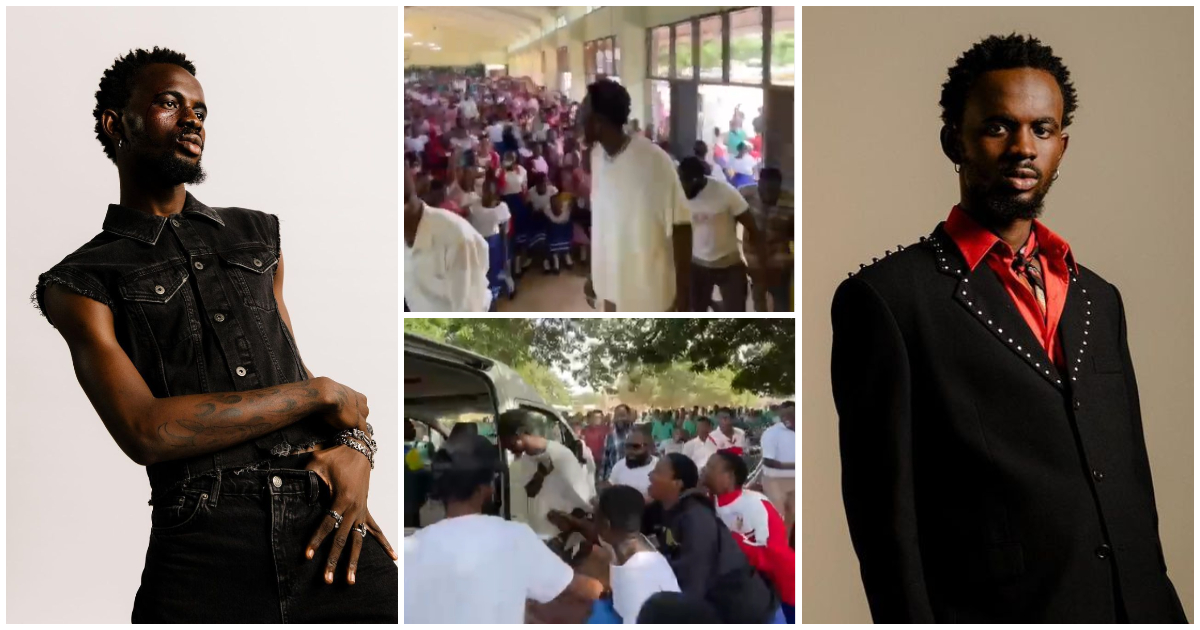 Black Sherif Storms Tamasco, Thrills Students With Surprise Performance, Receives Massive Welcome