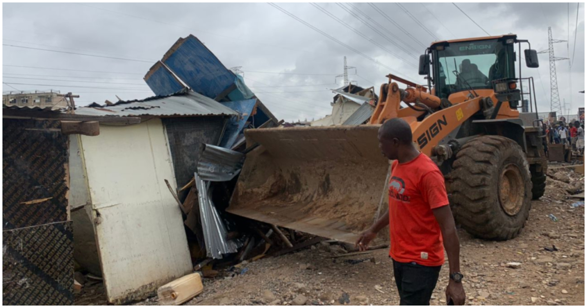 The demolishing of illegal structures by GRIDCo