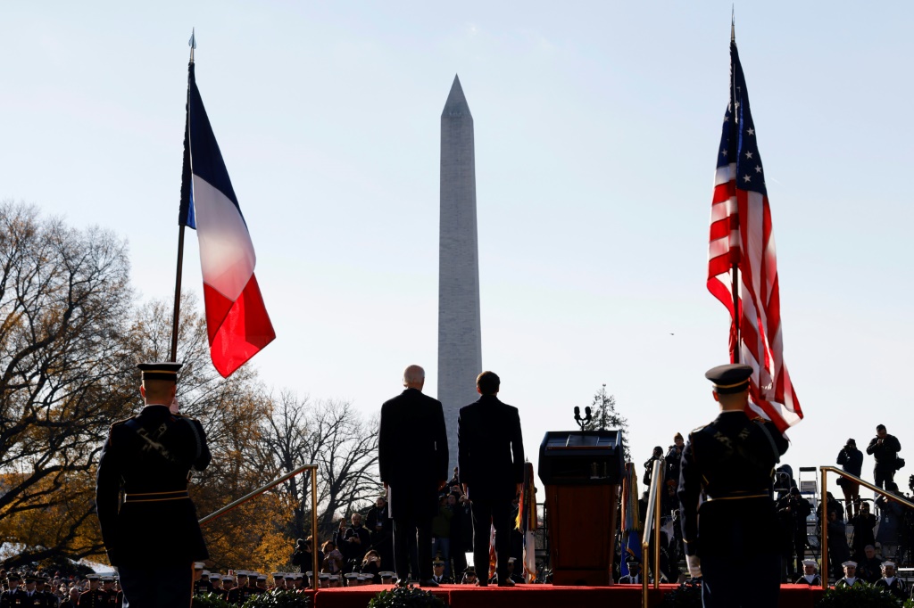 The visit symbolizes how Washington and Paris have buried last year's bitter spat over the way Australia pulled out of a French submarine deal in favor of acquiring US nuclear subs instead