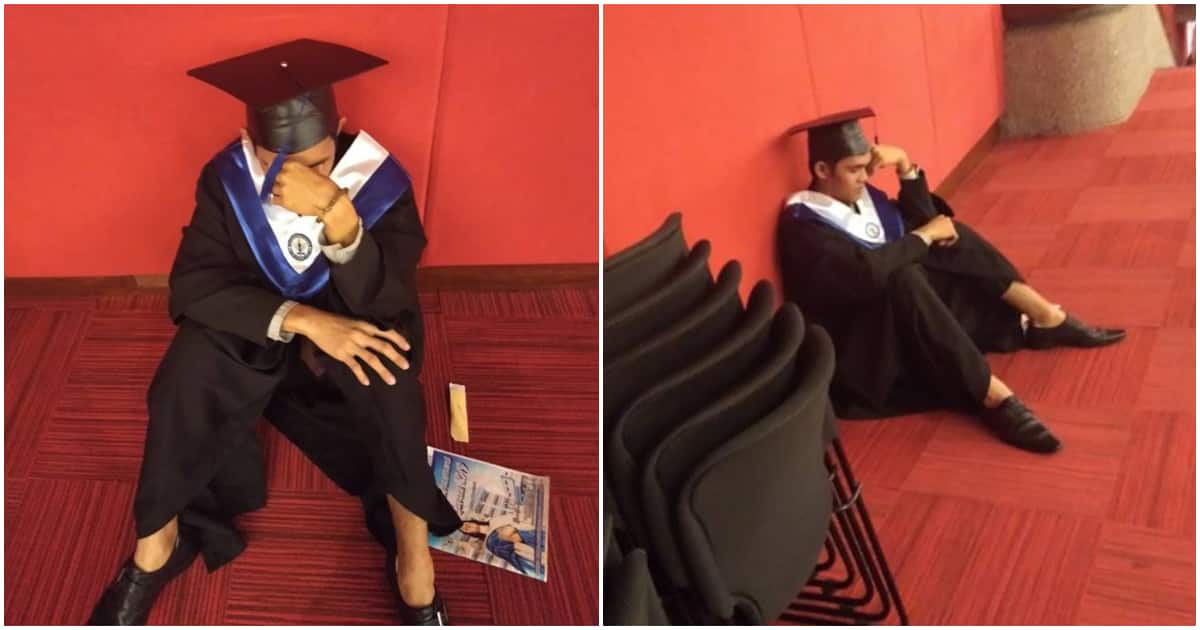 Young graduate breaks down after parents skip his graduation for 3rd time