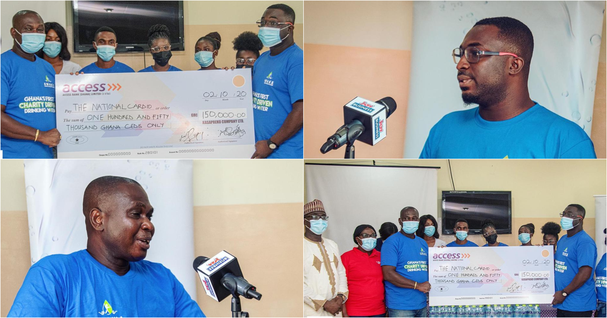 Kasapreko's Awake water donates GHC150k to National Cardio Centre at Korle-Bu