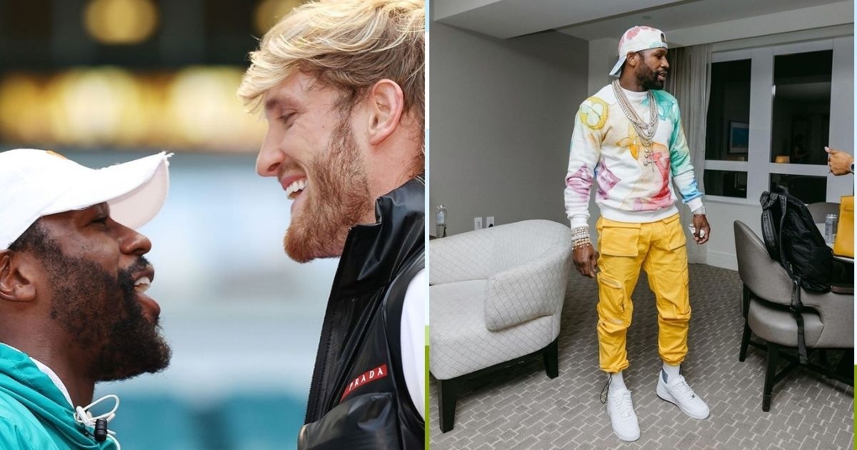 Floyd Mayweather was involved in a heated war of words with his next opponent, Logan Paul. Image: LoganPaul/FloydMayweather/Instagram