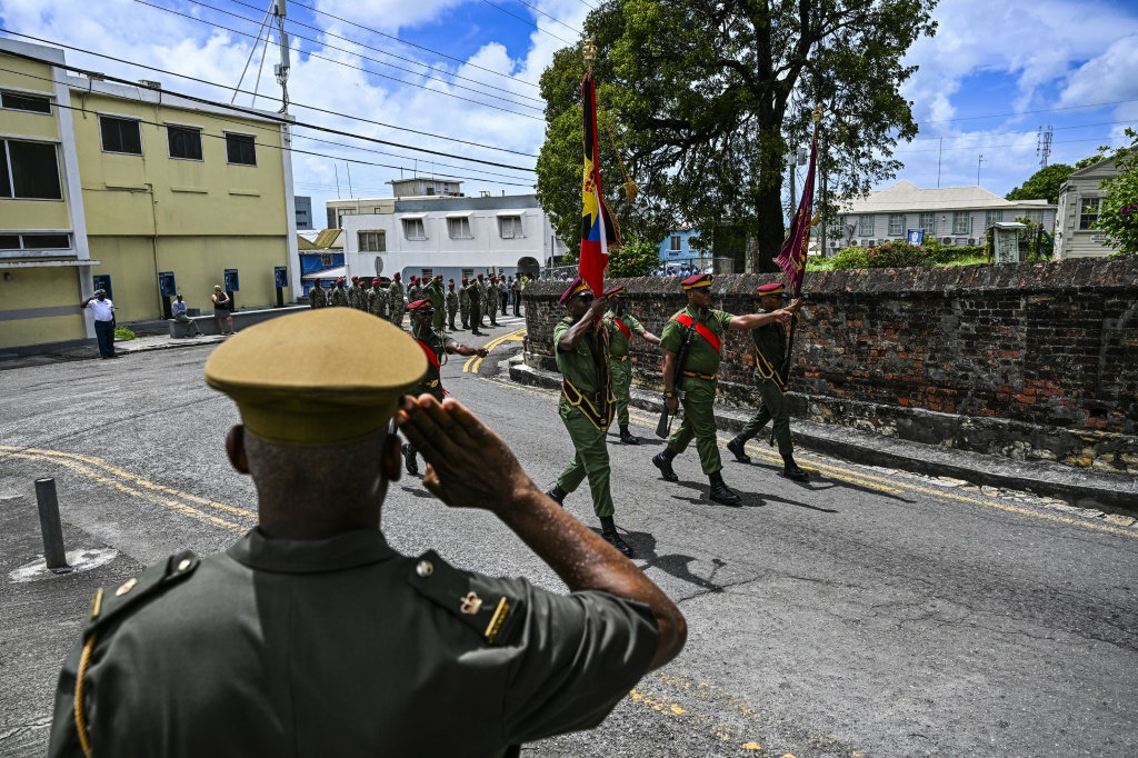 Few Antiguans turned out to witness the parade for Queen Elizabeth II in Saint John's, Antigua and Barbuda, on September 19, 2022