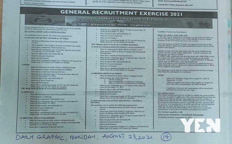 Ghana Immigration Service begins recruitment of 5,000 men to support staff