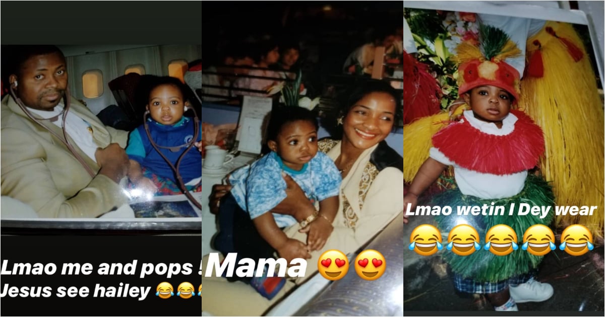 Davido shares throwback pictures of him and his family