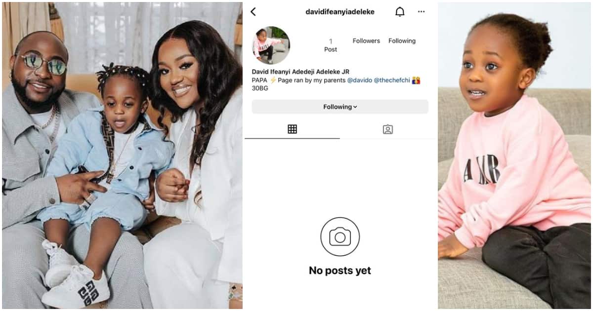 Ifeanyi’s Instagram page created during his 3rd birthday disabled as Davido and Chioma remain silent