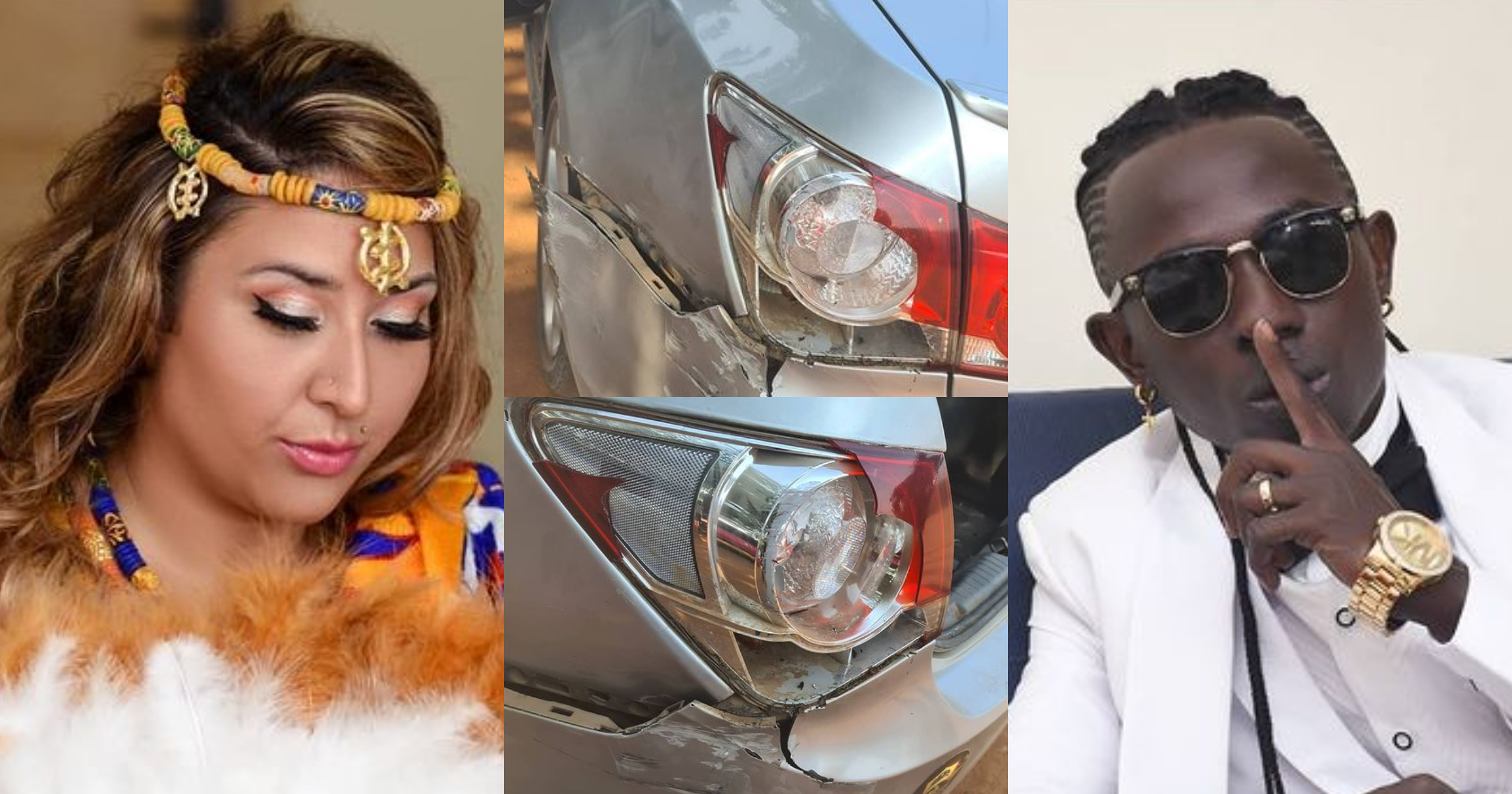 Patapaa and wife Liha Miller involved in accident; photos and video drop