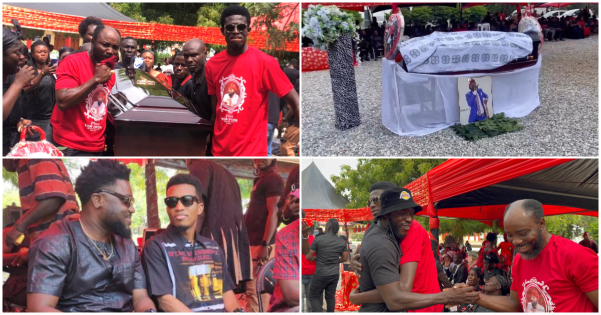 Sad scenes: Kinaata, Dr Likee, Big Akwes & other top Kumawood stars throng Baba Spirit's funeral, videos drop