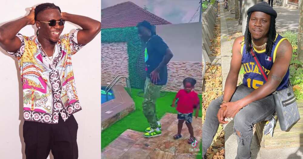 Stonebwoy at home with his children