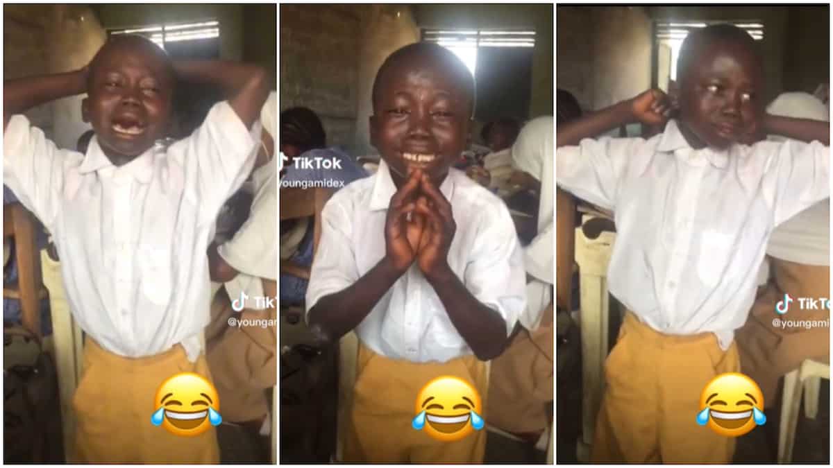 Boy cried bitterly in class/his classmates laughed.