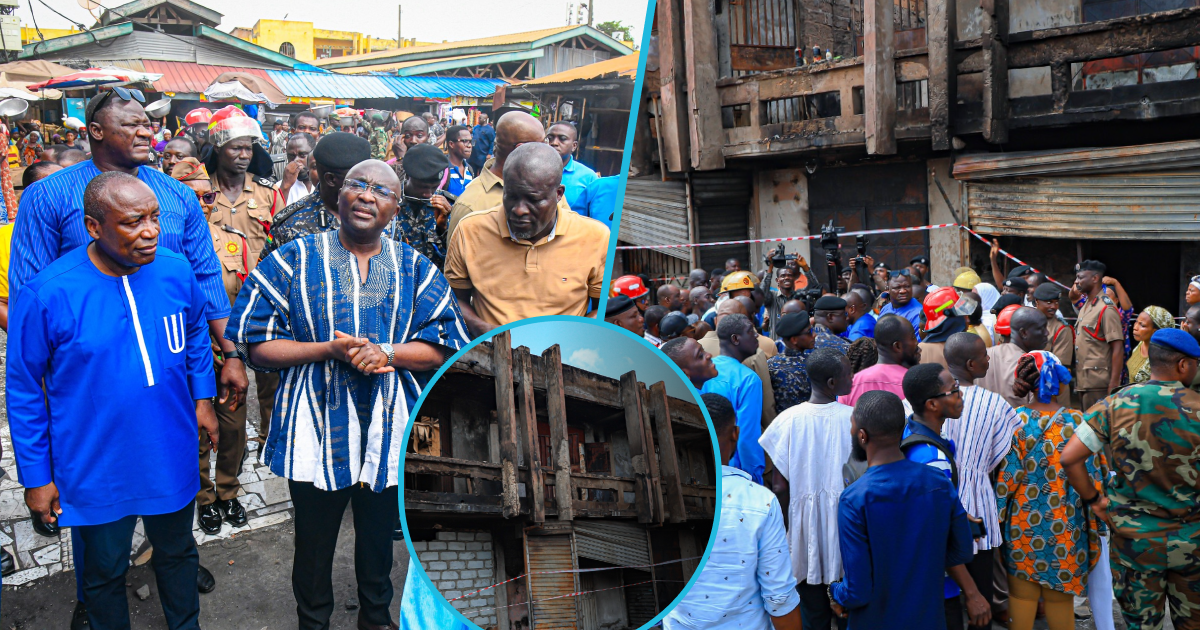 Madina fire outbreak: Bawumia commiserates with affected traders, photos melt hearts