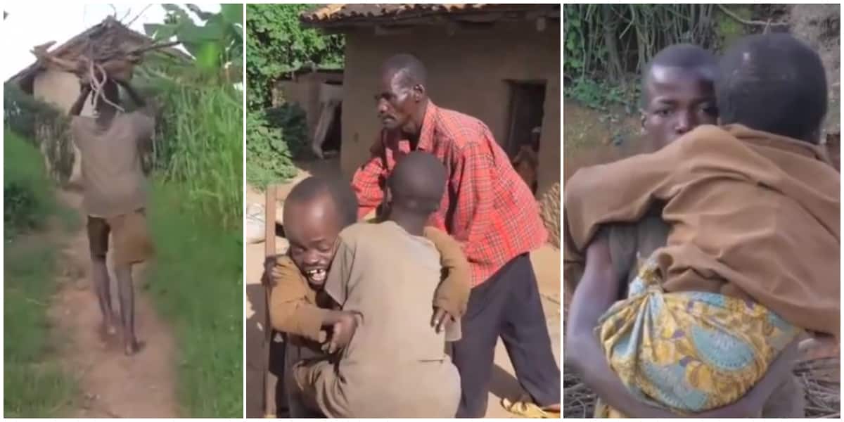 Reactions as physically challenged man who was abandoned by his parents is wowed with wads of cash by strangers