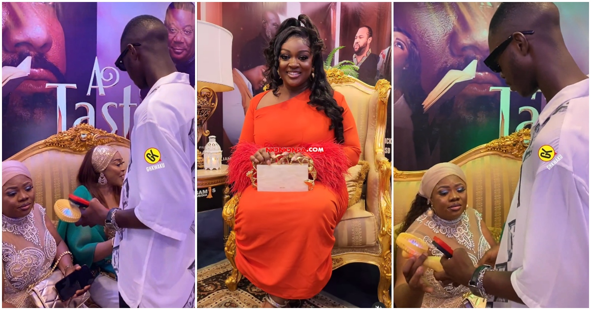Jackie Appiah's manager snatches fan from Damien as he exchanges pleasantries