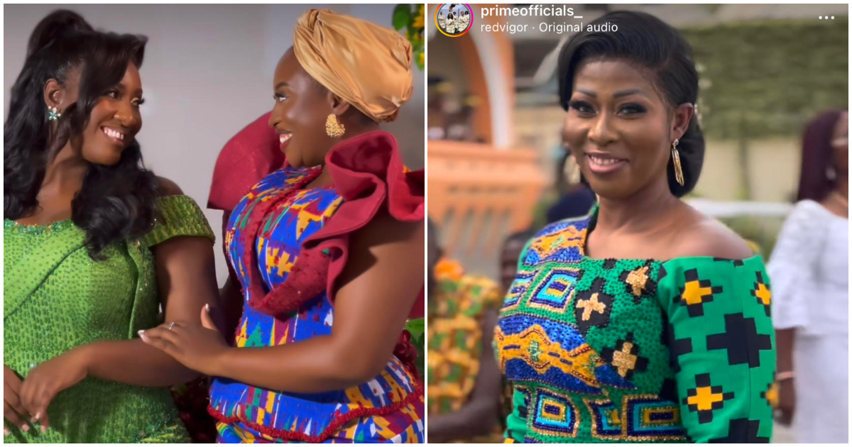 5 elegant Ghanaian mothers who steal the show at their children's wedding with their fabulous kente styles