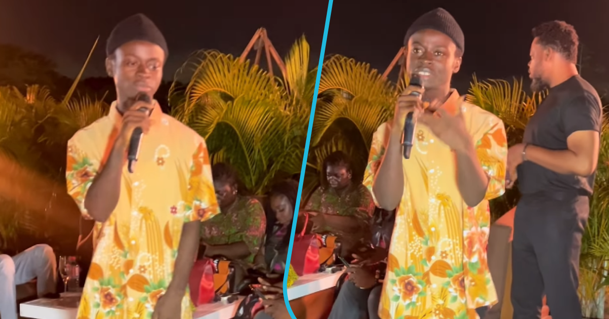 Safo Newman: Singer delights with his viral Akokoa song At Twinsdntbeg Art Exhibition, impresses netizens