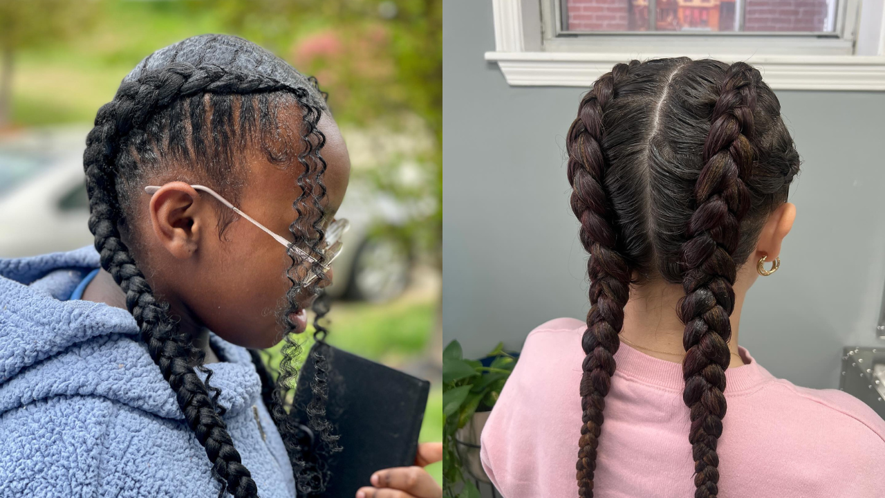 Stylish two-braided style for kids