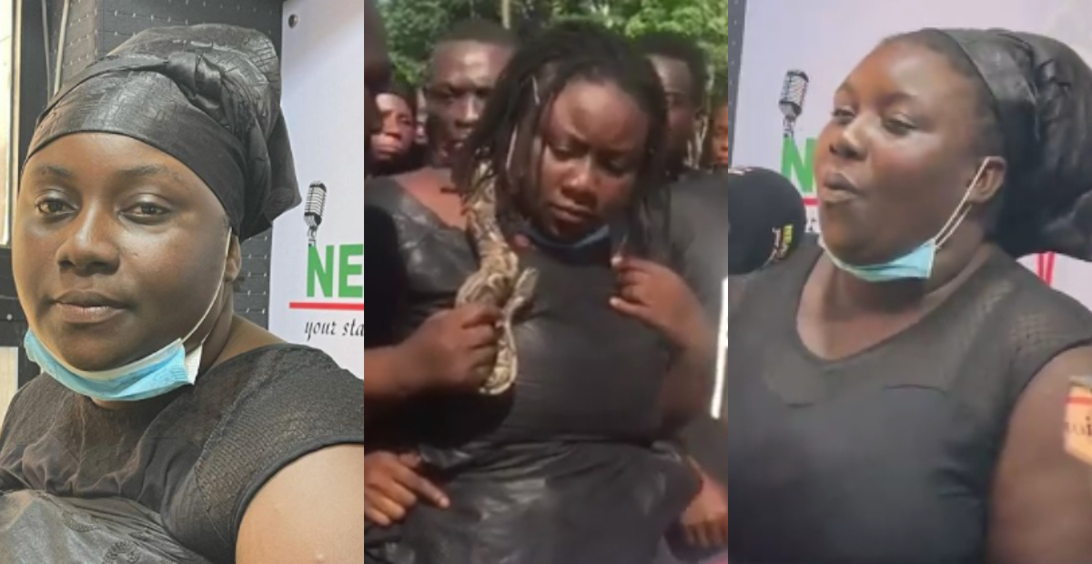 Angry woman who put live snake in late husband's casket speaks for the first time