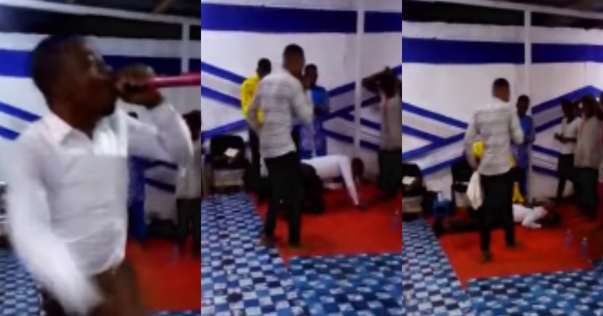 Sad video drops as Ghanaian pastor dies while actively preaching in church; members caught unaware