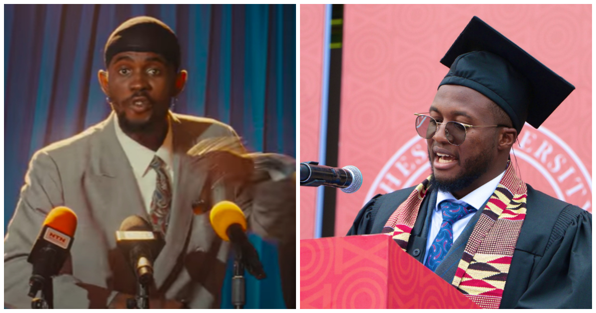 Black Sherif reacts: Ashesi Valedictorian, Karl goes viral after using Black Sherif's 'Kwaku The Traveller' in memorable speech