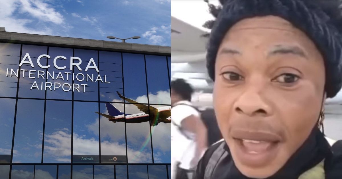Ghanaian lady gets making talking after teasing people who have boarded a plane before