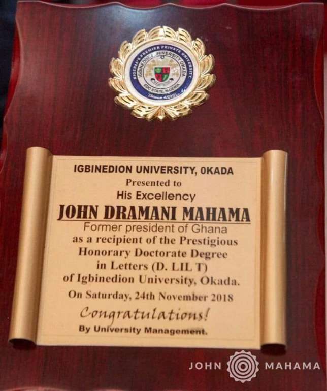 Nigerian University honours John Mahama