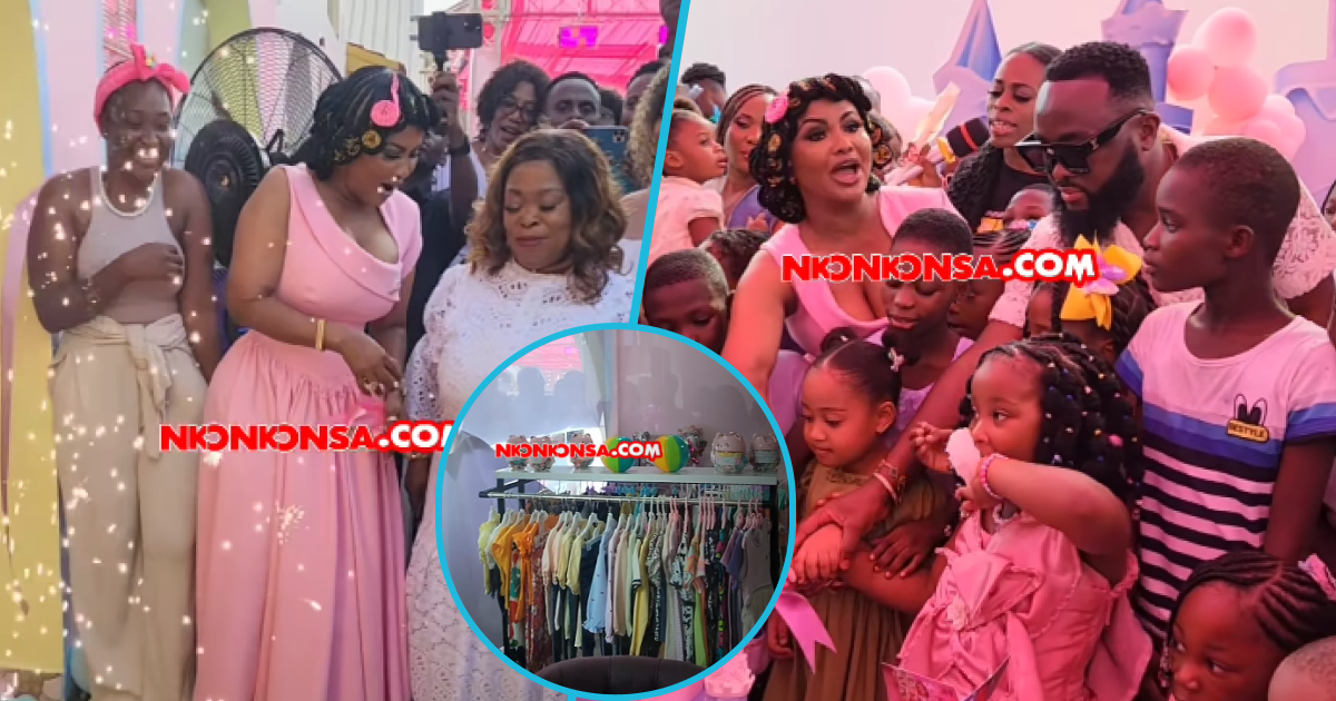 Nana Ama McBrown slays in a pink corseted dress at the unveiling of her plush kids' lounge in Accra