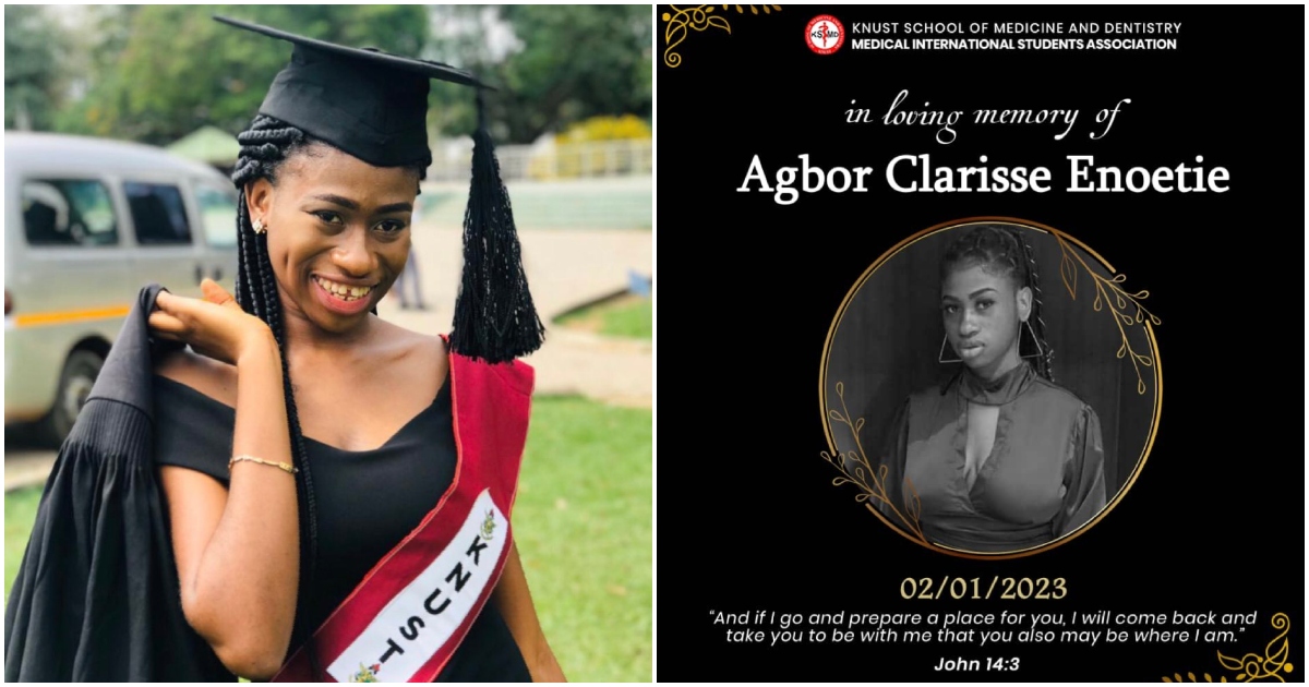 Photos of Clarrise Agbor Enoetle the KNUST medical student who passed on