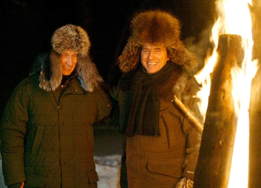 Berlusconi was for years close to Russian President Vladimir Putin, shown here in Russia in February, 2003