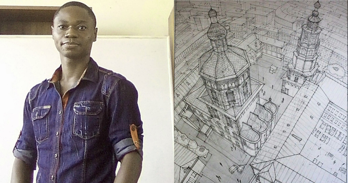Teacher from Takoradi, an expert at complex pencilled artworks