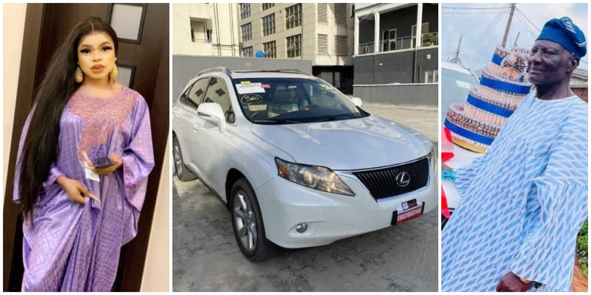 Bobrisky Surprises Father with a Lexus SUV on His Birthday in Trending Photos, Video