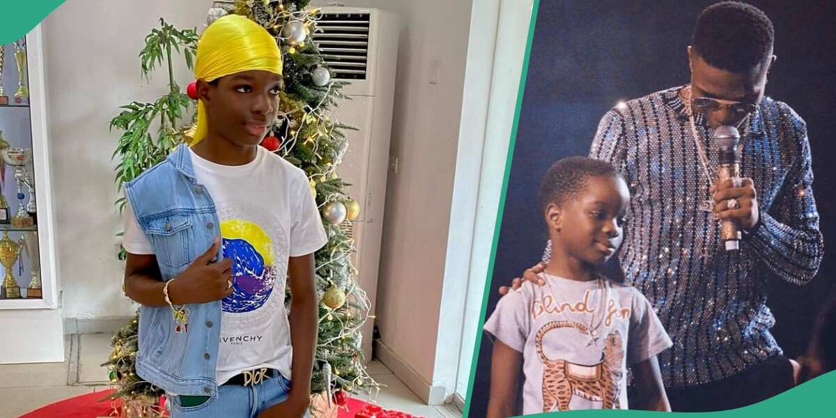 “Amazing and blessed son”: Wizkid's first son clocks 13, mum gushes, shows off his shoe collection