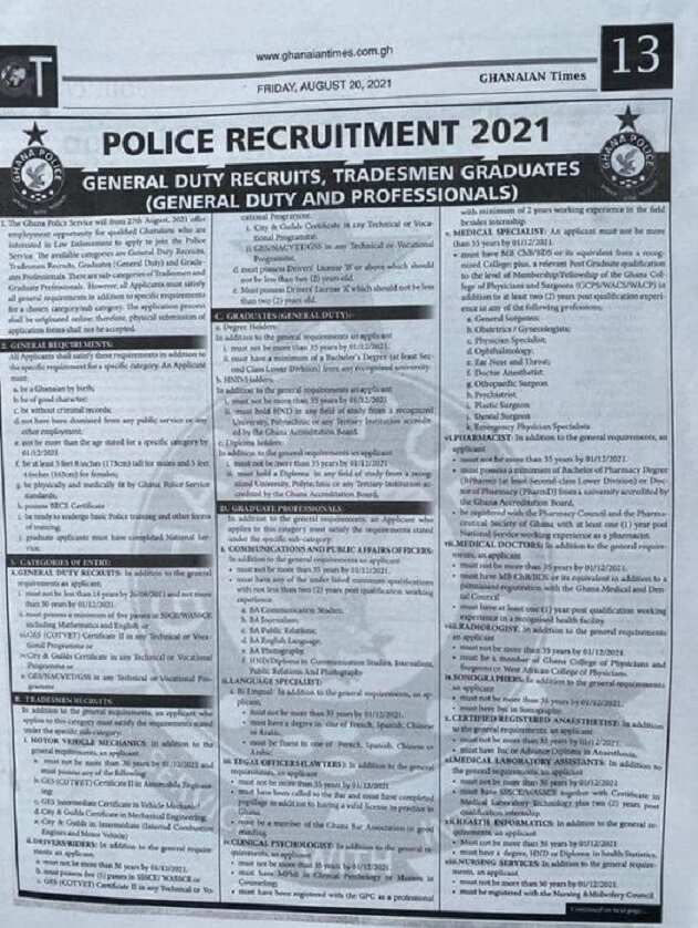 Ghanaians not happy as Police Service announces recruitment; claim protocol is involved