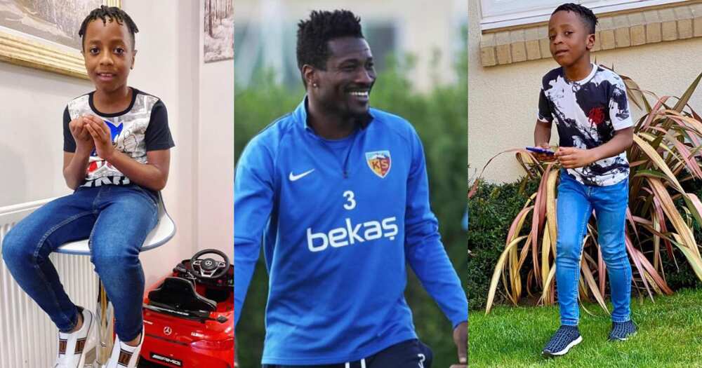 Asamoah Gyan: 6 Photos of Footballers’ Second son Raphael who has dreadlocks