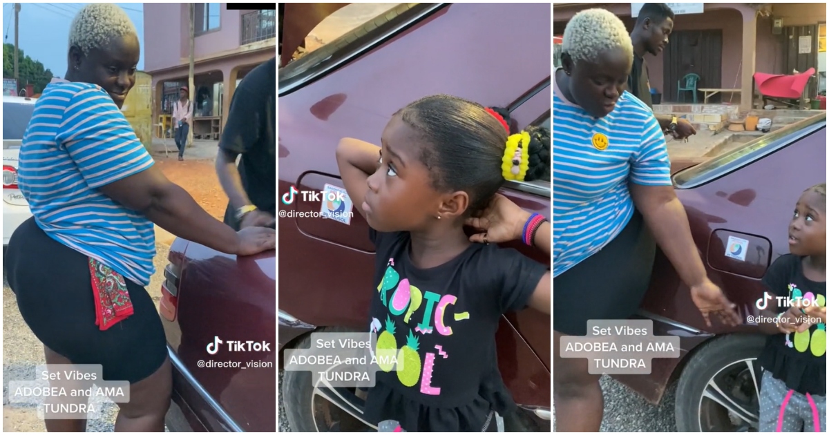 Adobea: Little Girl Admires Ama Tundra's Looks Says She Wants To Be Like Her In Funny Video