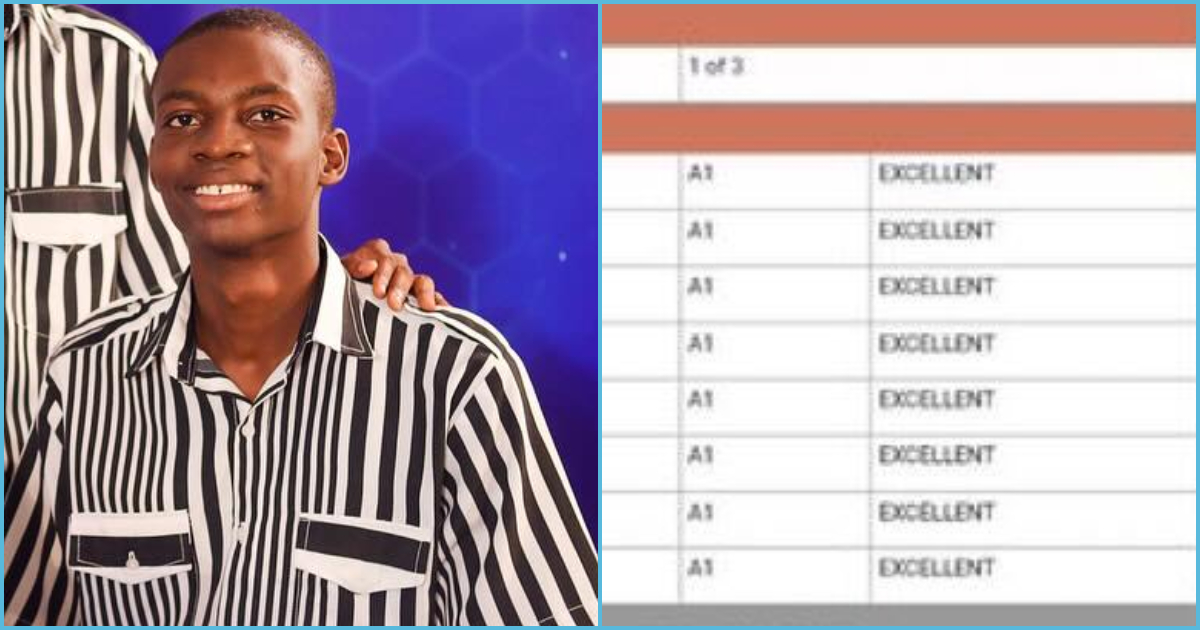 WASSCE 2023: Adisadel College NSMQ star bags A in chains, photo of result slip trends