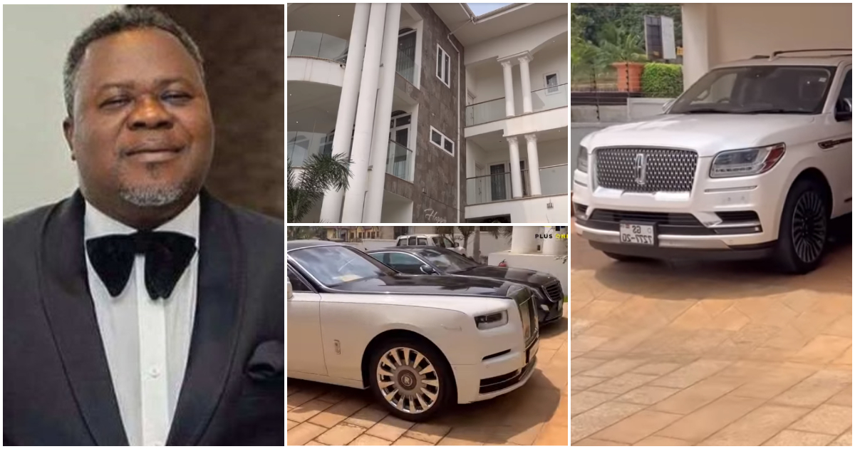 Exotic cars in Dr Kwaku Oteng's magnificent mansion surface, video shows Rolls Royce, Mercedes Benz, and other whips
